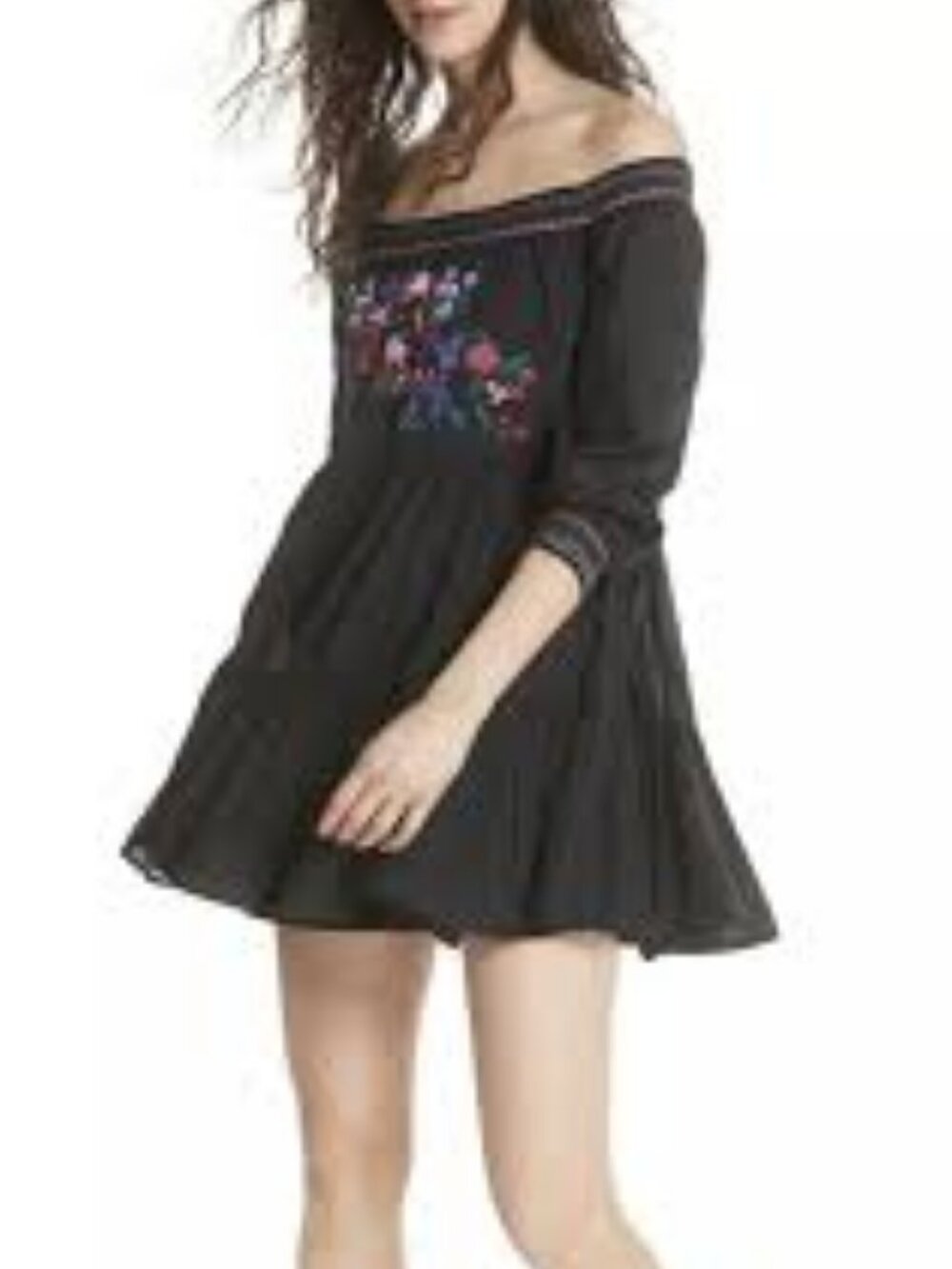 7-B1 NWOT Free People Sunheams Floral Embroidered Dress